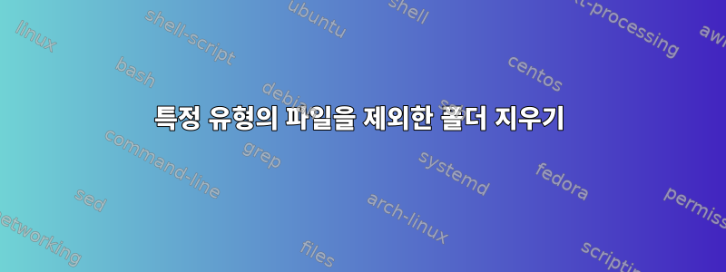 특정 유형의 파일을 제외한 폴더 지우기