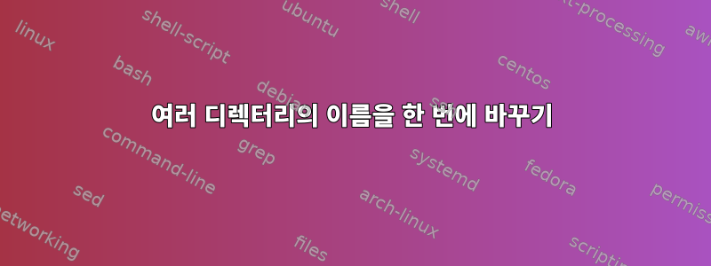 여러 디렉터리의 이름을 한 번에 바꾸기