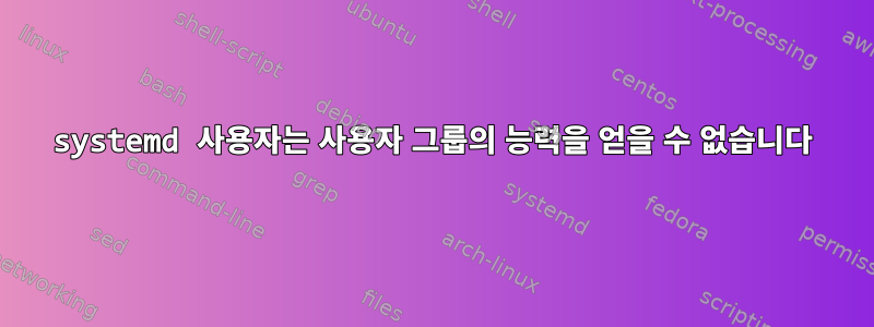 systemd 사용자는 사용자 그룹의 능력을 얻을 수 없습니다