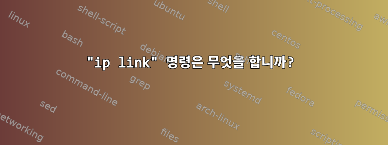 "ip link" 명령은 무엇을 합니까?