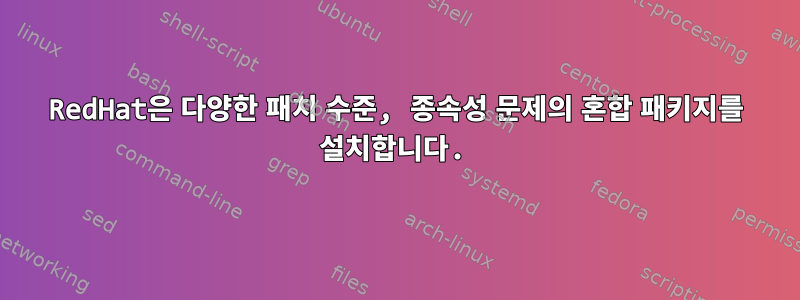 RedHat은 다양한 패치 수준, 종속성 문제의 혼합 패키지를 설치합니다.