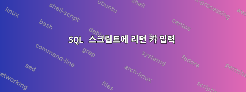 SQL 스크립트에 리턴 키 입력