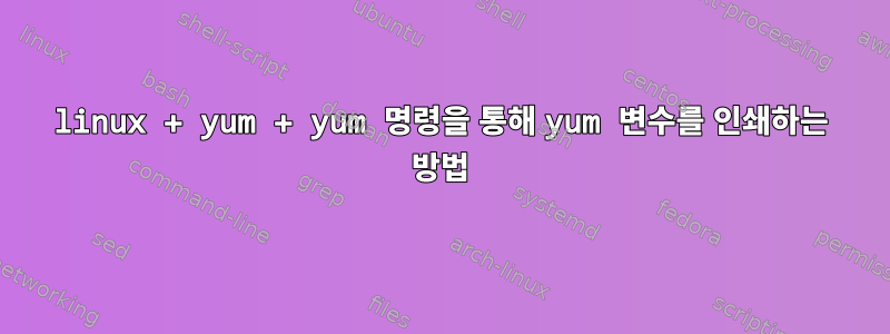 linux + yum + yum 명령을 통해 yum 변수를 인쇄하는 방법