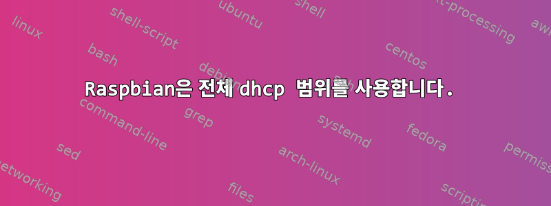 Raspbian은 전체 dhcp 범위를 사용합니다.