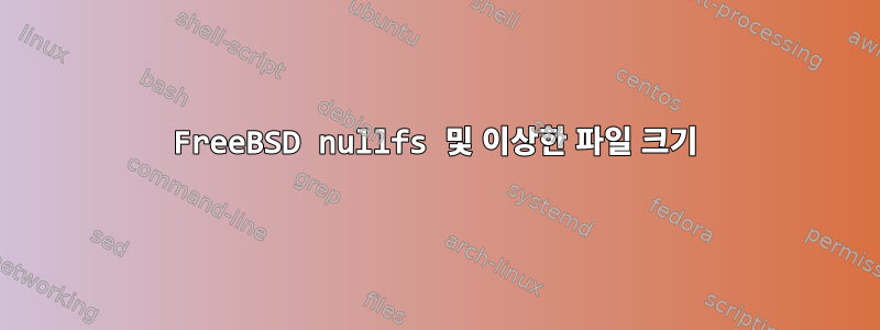 FreeBSD nullfs 및 이상한 파일 크기