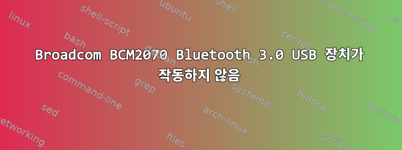 Broadcom BCM2070 Bluetooth 3.0 USB 장치가 작동하지 않음