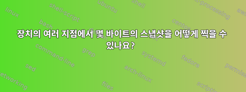 장치의 여러 지점에서 몇 바이트의 스냅샷을 어떻게 찍을 수 있나요?