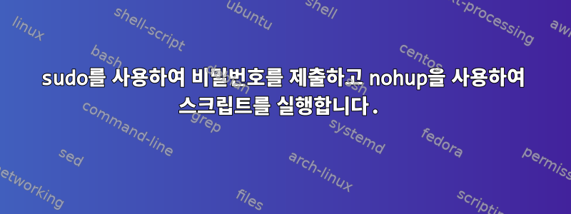 sudo를 사용하여 비밀번호를 제출하고 nohup을 사용하여 스크립트를 실행합니다.