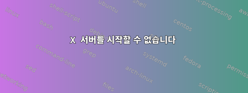 X 서버를 시작할 수 없습니다