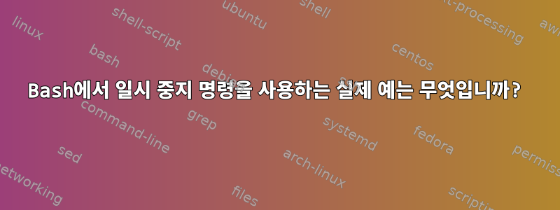 Bash에서 일시 중지 명령을 사용하는 실제 예는 무엇입니까?