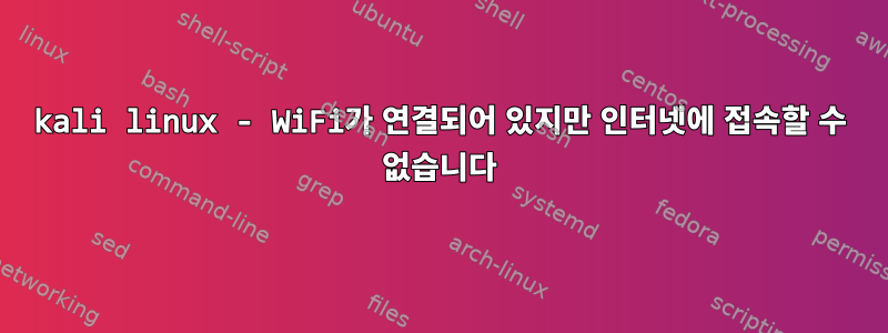 kali linux - WiFi가 연결되어 있지만 인터넷에 접속할 수 없습니다