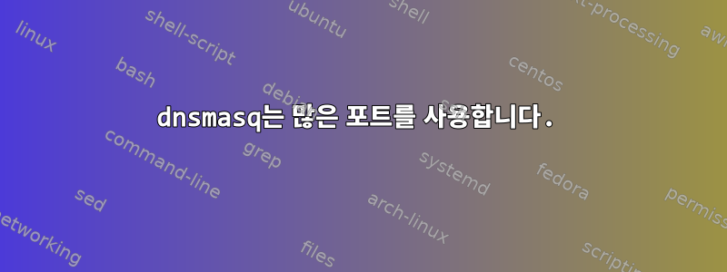 dnsmasq는 많은 포트를 사용합니다.