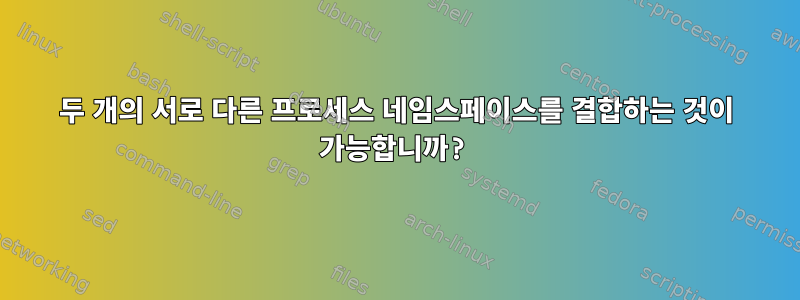 두 개의 서로 다른 프로세스 네임스페이스를 결합하는 것이 가능합니까?