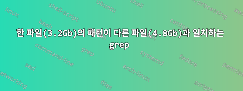 한 파일(3.2Gb)의 패턴이 다른 파일(4.8Gb)과 일치하는 grep