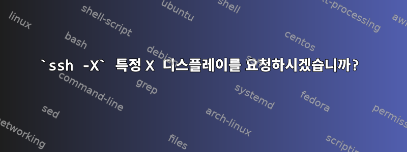 `ssh -X` 특정 X 디스플레이를 요청하시겠습니까?