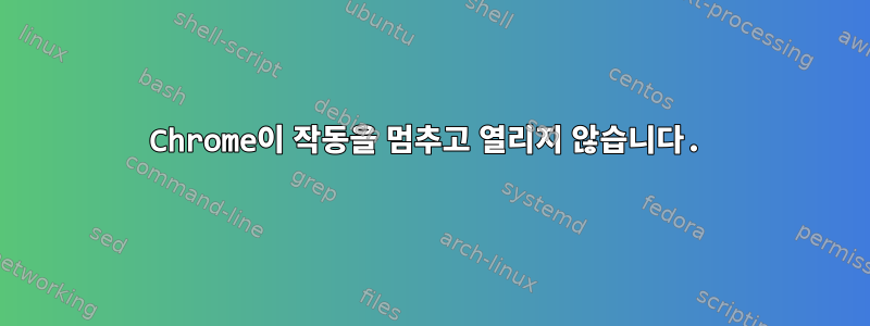 Chrome이 작동을 멈추고 열리지 않습니다.