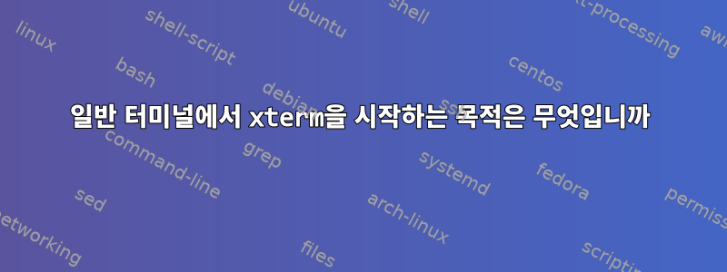 일반 터미널에서 xterm을 시작하는 목적은 무엇입니까