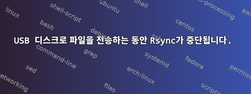 USB 디스크로 파일을 전송하는 동안 Rsync가 중단됩니다.