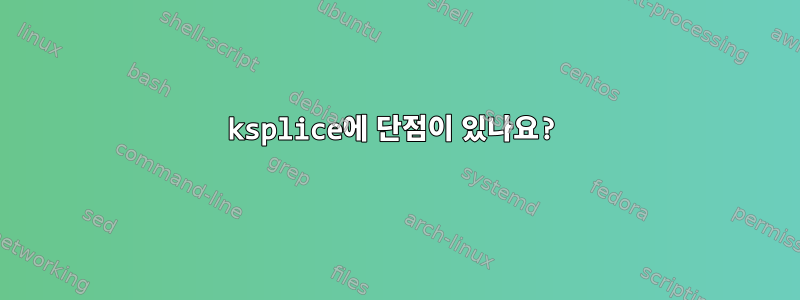 ksplice에 단점이 있나요?