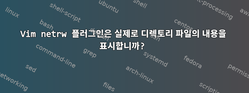 Vim netrw 플러그인은 실제로 디렉토리 파일의 내용을 표시합니까?