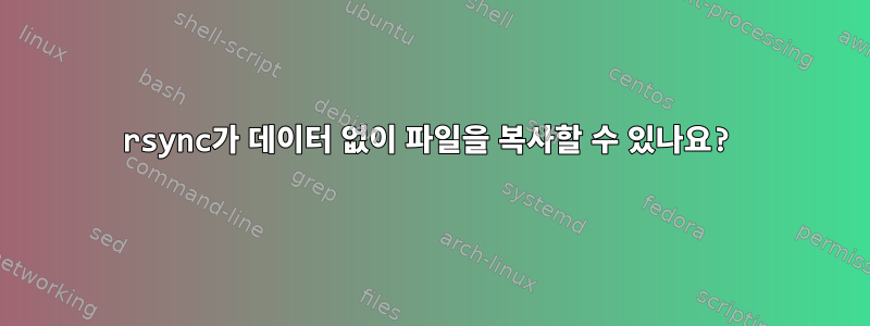 rsync가 데이터 없이 파일을 복사할 수 있나요?