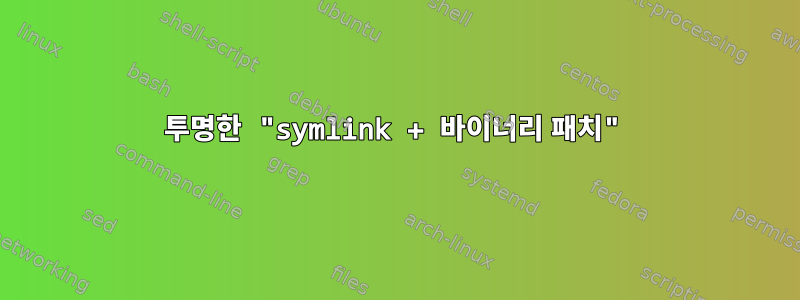 투명한 "symlink + 바이너리 패치"