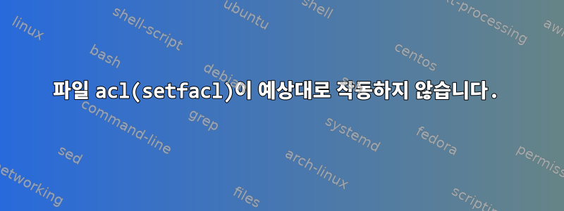 파일 acl(setfacl)이 예상대로 작동하지 않습니다.