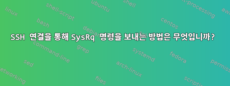 SSH 연결을 통해 SysRq 명령을 보내는 방법은 무엇입니까?