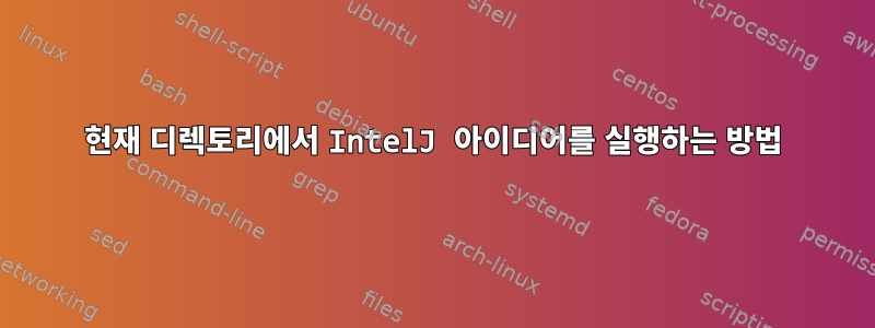 현재 디렉토리에서 IntelJ 아이디어를 실행하는 방법