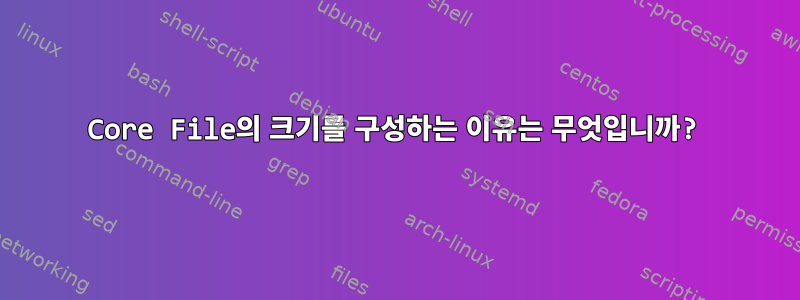 Core File의 크기를 구성하는 이유는 무엇입니까?