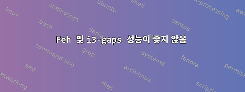 Feh 및 i3-gaps 성능이 좋지 않음