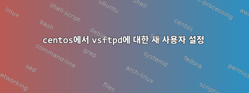 centos에서 vsftpd에 대한 새 사용자 설정