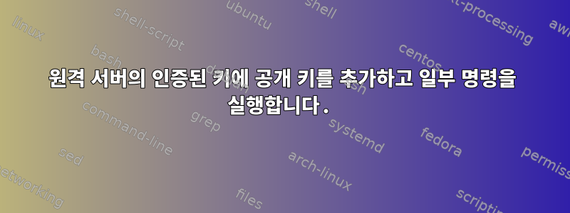 원격 서버의 인증된 키에 공개 키를 추가하고 일부 명령을 실행합니다.