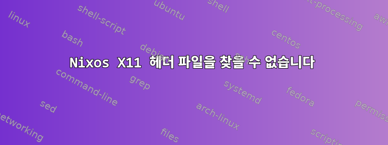 Nixos X11 헤더 파일을 찾을 수 없습니다