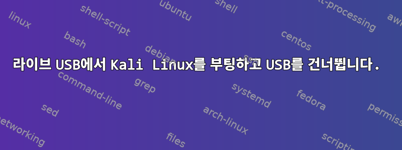 라이브 USB에서 Kali Linux를 부팅하고 USB를 건너뜁니다.