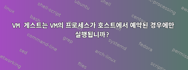 VM 게스트는 VM의 프로세스가 호스트에서 예약된 경우에만 실행됩니까?