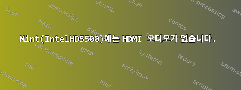 Mint(IntelHD5500)에는 HDMI 오디오가 없습니다.