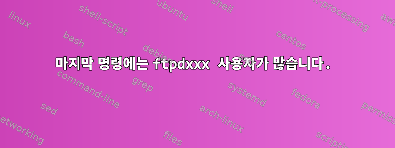 마지막 명령에는 ftpdxxx 사용자가 많습니다.