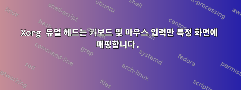 Xorg 듀얼 헤드는 키보드 및 마우스 입력만 특정 화면에 매핑합니다.