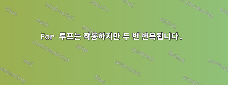 For 루프는 작동하지만 두 번 반복됩니다.