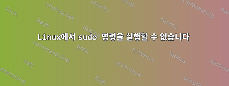 Linux에서 sudo 명령을 실행할 수 없습니다