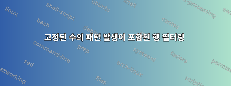 고정된 수의 패턴 발생이 포함된 행 필터링