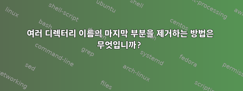 여러 디렉터리 이름의 마지막 부분을 제거하는 방법은 무엇입니까?