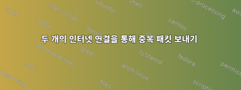 두 개의 인터넷 연결을 통해 중복 패킷 보내기