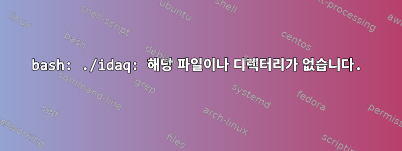 bash: ./idaq: 해당 파일이나 디렉터리가 없습니다.