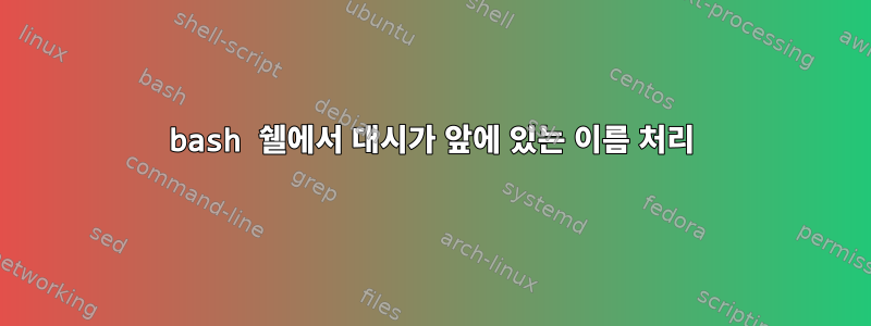 bash 쉘에서 대시가 앞에 있는 이름 처리