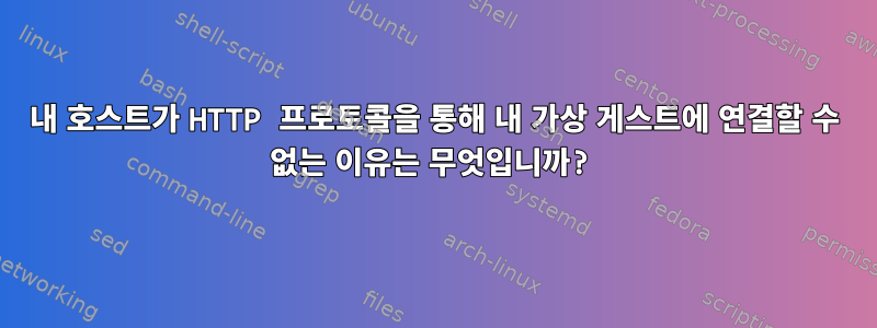 내 호스트가 HTTP 프로토콜을 통해 내 가상 게스트에 연결할 수 없는 이유는 무엇입니까?