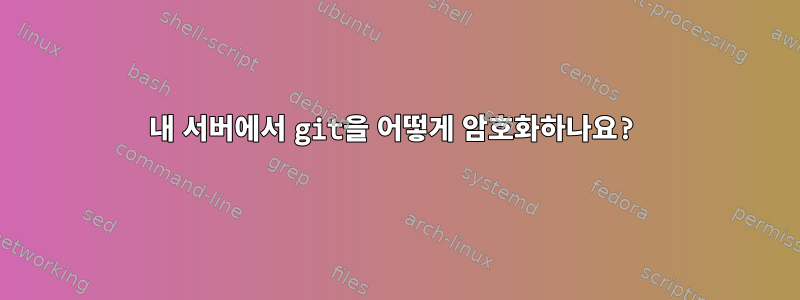 내 서버에서 git을 어떻게 암호화하나요?