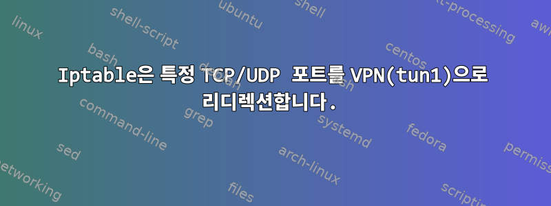 Iptable은 특정 TCP/UDP 포트를 VPN(tun1)으로 리디렉션합니다.