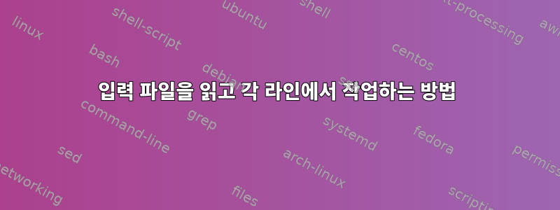 입력 파일을 읽고 각 라인에서 작업하는 방법